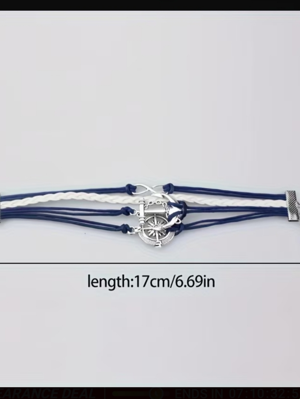 Nautical Charm Bracelet Set - Navy and White - Picture 2 of 7